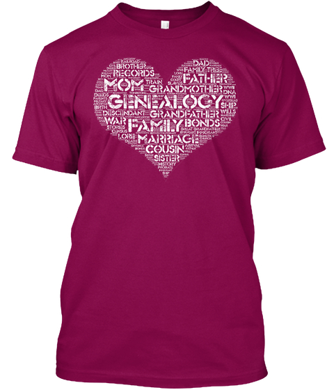 I Heart Genealogy Tee Shirt