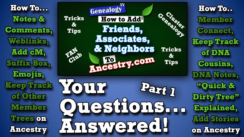 Your-Questions-Answered-Nov-2019-Part-One about Ancestry.com