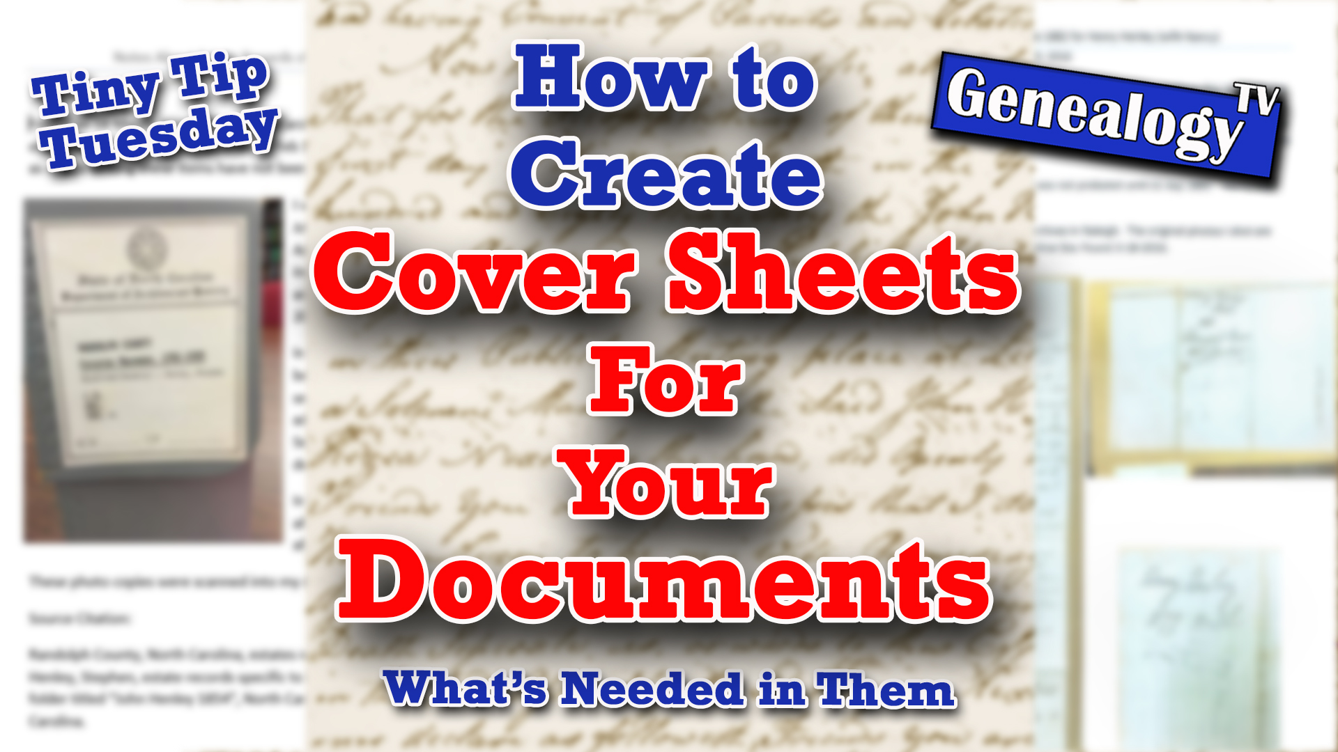 How to Create Cover Sheets for Your Family History Documents