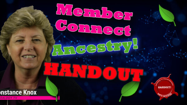 HANDOUT for Member Connect on Ancestry.com