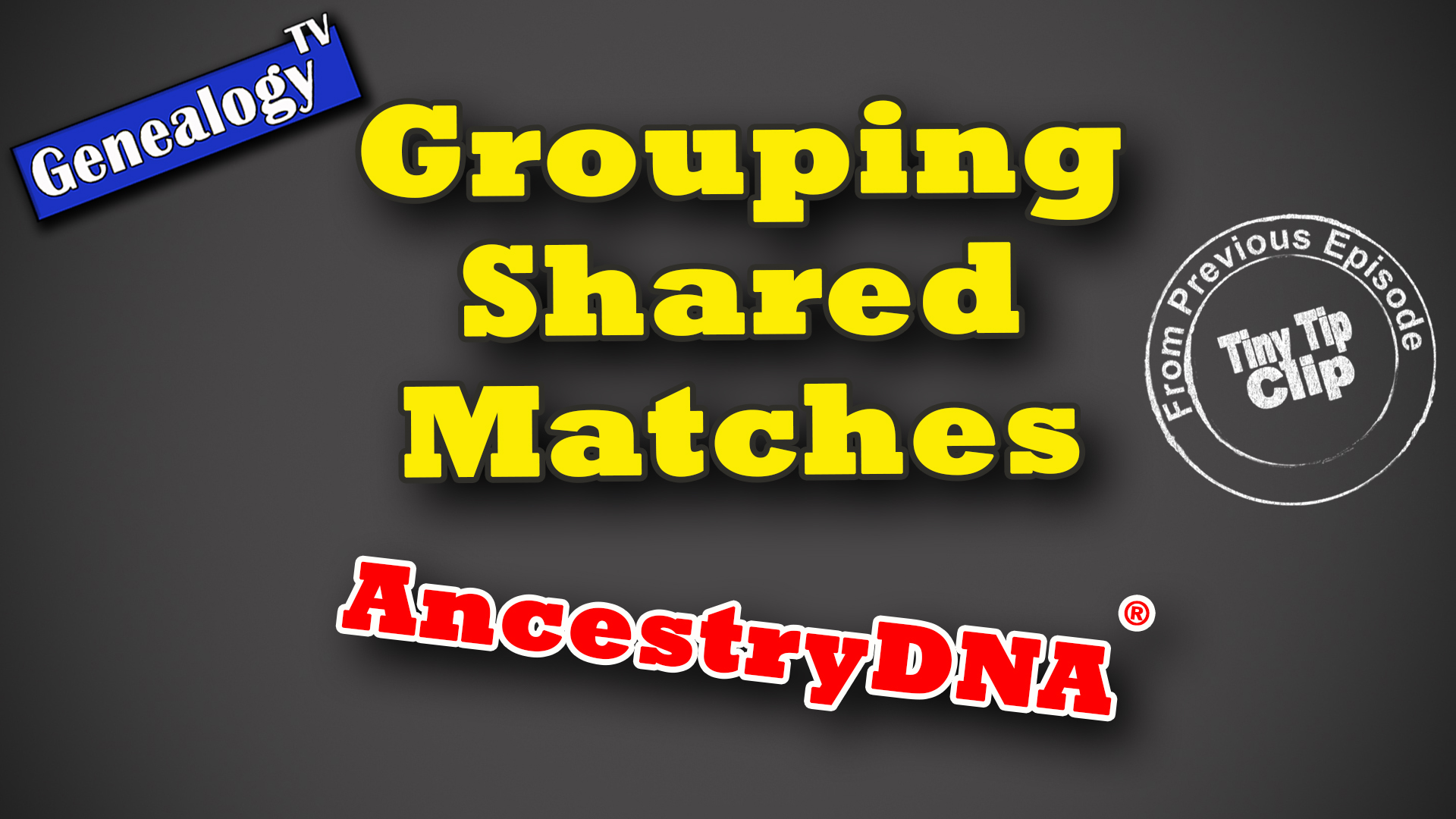 Grouping DNA Matches: Shared Matches Tool AncestryDNA®; Tiny Tip Clip